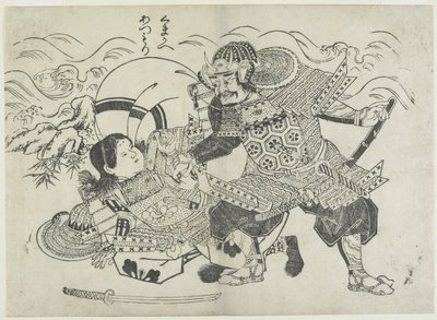 Kumagai Naozane and Taira no Atsumori, late 17th-early 18th century by Okumura Masanobu